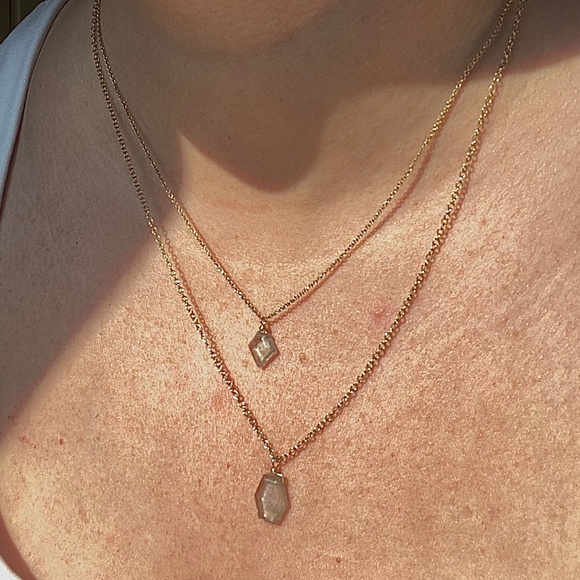 Leah Alexandra Layered Aquamarine Necklace - Picture 2 of 3